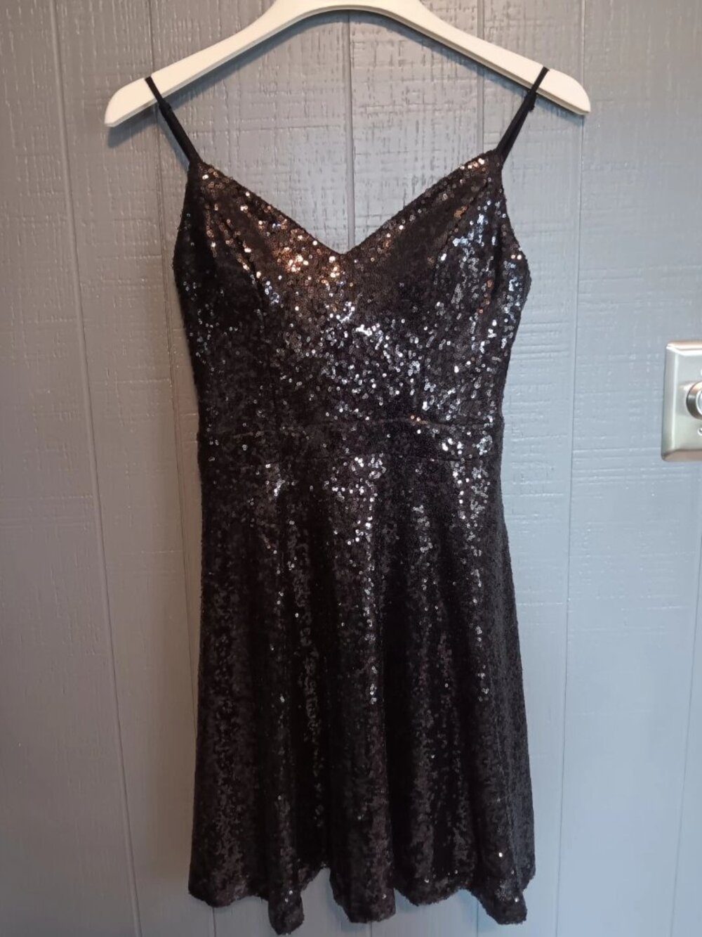 B. Darlin Darlin Black Glitter Spaghetti Strap Dress